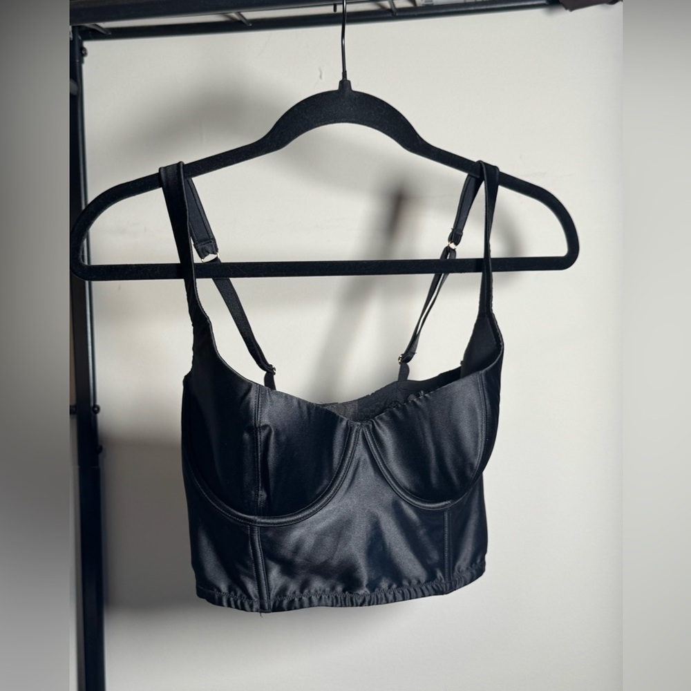 Victoria's Secret Charcoal Satin Bustier